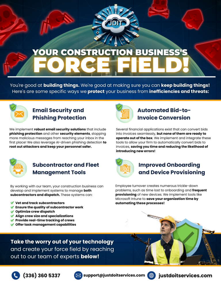 It Only Takes One Email: The Severity of Phishing Scams in the Construction Industry 2 Copy of Your Construction Businesss Force Field Sales Sheet